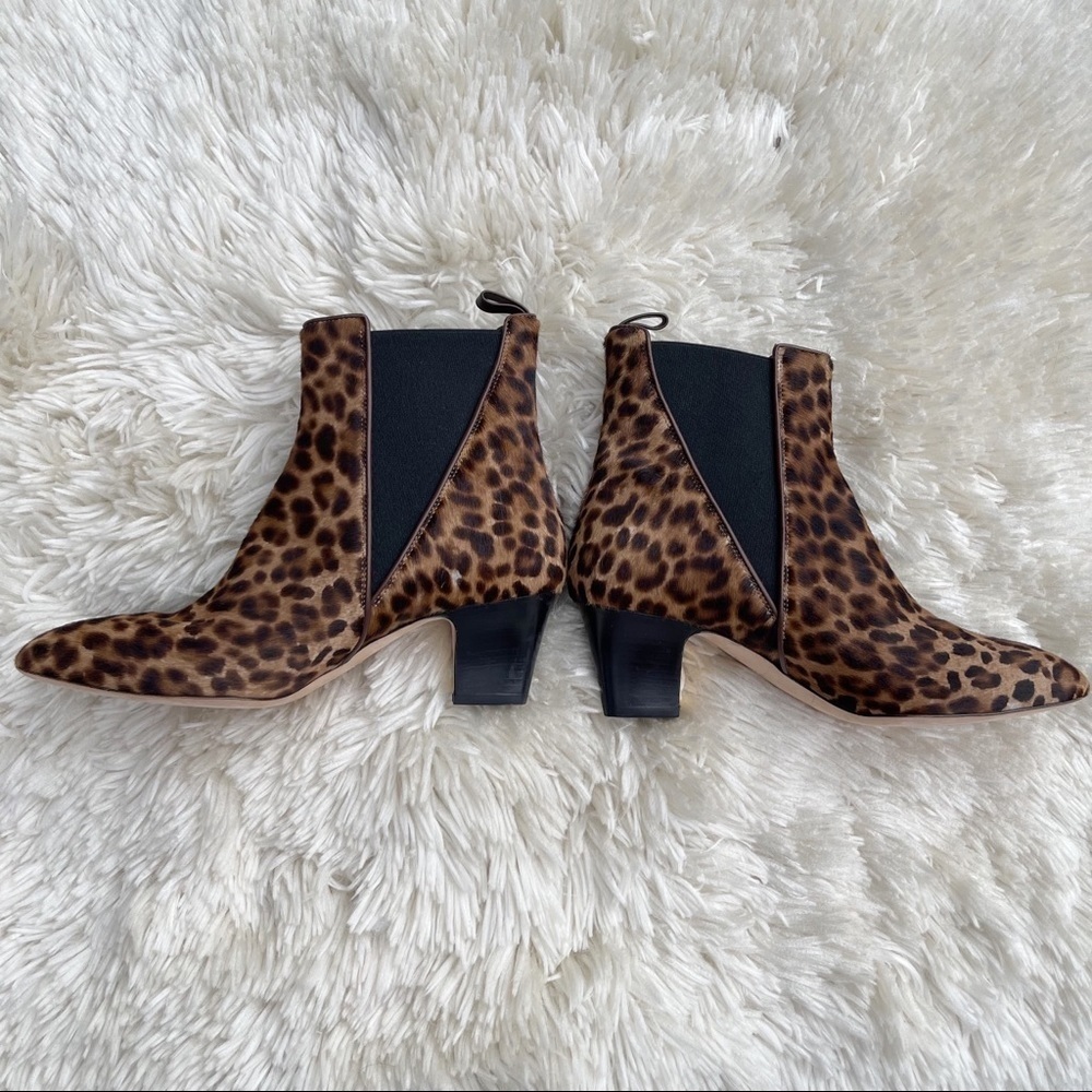 Rupert Sanderson Oscar Leopard Ankle Boots Calf Hair Size 38 - Picture 9 of 15